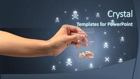  Presentation with skull - Presentation featuring underground market - female handing over pills background and a  colored foreground