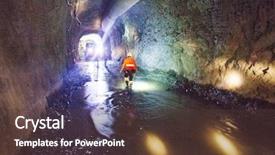  Presentation with work - Presentation design with underground mine work site background and a tawny brown colored foreground