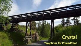  Presentation with water supply system - PPT layouts with green mining - abandoned water supply system background and a tawny brown colored foreground