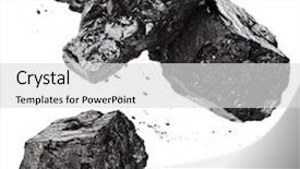  Presentation with coal - PPT theme consisting of black coal close up texture background and a white colored foreground