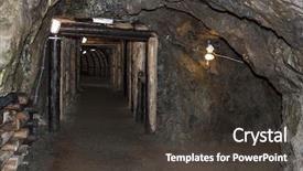  Presentation with gold mine - Slide set enhanced with gold mine shaft mine gold background and a dark gray colored foreground
