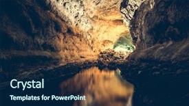  Presentation with soil formation - Colorful presentation theme enhanced with soil formation - picturesque volcanic cueva de los backdrop and a navy blue colored foreground