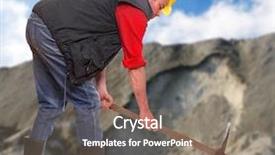  Presentation with gold mine - Presentation featuring gold digger - working man with pick axe background and a gray colored foreground
