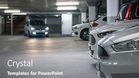  Presentation with cars - Slide deck with underground-parking-cars-parked background and a gray colored foreground