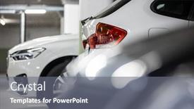  Presentation with cars - Slide deck enhanced with underground-parking-cars-parked background and a gray colored foreground