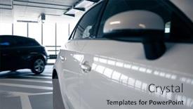  Presentation with cars - PPT layouts featuring underground-parking-cars-parked background and a light gray colored foreground