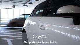  Presentation with cars - Presentation theme enhanced with underground-parking-cars-parked background and a gray colored foreground