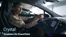  Presentation with garage car - Audience pleasing PPT theme consisting of underground-parking-garage-shallow-dof backdrop and a wine colored foreground