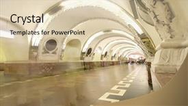  Presentation with go to shin okubo subway - Cool new presentation theme with underground railroad - beautiful subway interior backdrop and a lemonade colored foreground