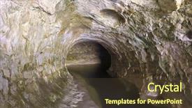  Presentation with cave art - Presentation theme featuring underground river - cave stream scenic reserve near background and a  colored foreground