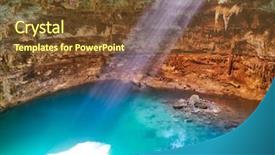  Presentation with mexico - PPT theme consisting of underground river - cenote samula sinkhole light beam background and a tawny brown colored foreground