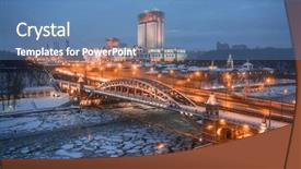  Presentation with winter river - Cool new slide set with underground river - evening academy of sciences backdrop and a teal colored foreground