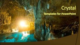  Presentation with cave - Colorful presentation design enhanced with underground river - gyukusendo cave in japan backdrop and a tawny brown colored foreground