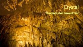  Presentation with cave - Theme having underground river - gyukusendo cave background and a tawny brown colored foreground