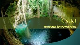  Presentation with mexico - PPT theme with underground river - ik-kil cenote chichen itza mexico background and a tawny brown colored foreground