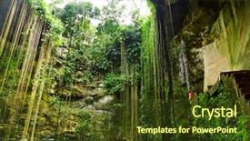  Presentation with melting earth near space - Beautiful presentation theme featuring underground river - ik-kil cenote near chichen itza backdrop and a tawny brown colored foreground