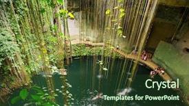  Presentation with near furnace creek in death - Slide set enhanced with underground river - ik-kil cenote near chichen itza background and a tawny brown colored foreground