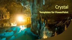  Presentation with cave - Presentation with underground river - okinawa gyukusendo cave and lake background and a tawny brown colored foreground