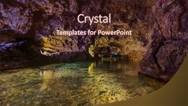  Presentation with caves - Cool new presentation theme with underground river - volcanic caves in sao vicente backdrop and a wine colored foreground