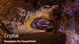  Presentation with caves - Presentation theme enhanced with underground river - volcanic caves in sao vicente background and a wine colored foreground