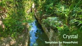  Presentation with jungle - Presentation design featuring underground river in the jungle background and a tawny brown colored foreground