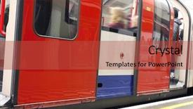  Presentation with london tube - Presentation featuring underground train in london background and a red colored foreground