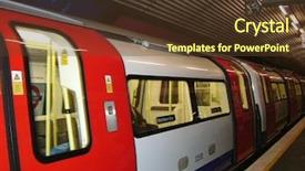  Presentation with london tube - Colorful PPT theme enhanced with underground tube backdrop and a tawny brown colored foreground