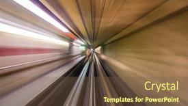  Presentation with motion - Colorful PPT theme enhanced with underground-tunnel-motion-blur-view backdrop and a tawny brown colored foreground