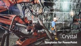  Presentation with underground mining - Cool new PPT theme with underground tunnelig mining backdrop and a tawny brown colored foreground