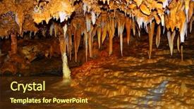  Presentation with cave - Beautiful slides featuring underground water - rock formations inside backdrop and a tawny brown colored foreground