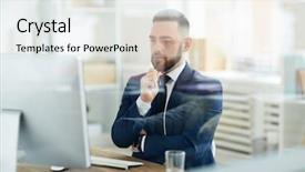  Presentation with danger online dating - Cool new slide deck with understanding - pensive young businessman looking backdrop and a white colored foreground