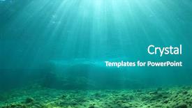  Presentation with tuna fish underwater in ocean - Cool new presentation theme with underwater background in ocean backdrop and a teal colored foreground
