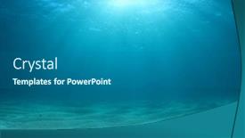  Presentation with sea floor - Beautiful PPT theme featuring underwater background of clear blue backdrop and a gray colored foreground