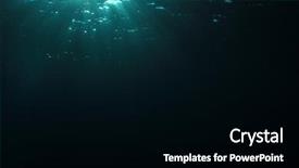  Presentation with sardines school in blue sea - Presentation theme with underwater blue background in sea background and a  colored foreground