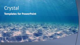  Presentation with water ocean - Slide deck featuring underwater-blue-ocean-background-over background and a teal colored foreground