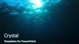  Presentation with deep ocean - PPT theme consisting of underwater blue ocean background photo background and a navy blue colored foreground