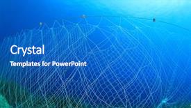  Presentation with fishing net - Beautiful PPT layouts featuring underwater fishing net backdrop and a teal colored foreground