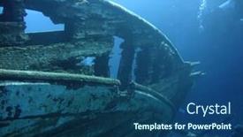  Presentation with boat - Cool new slide set with underwater landscape with boat fragments the red sea backdrop and a ocean colored foreground