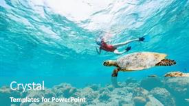  Presentation with teenage girl - PPT layouts featuring underwater-photo-of-teenage-girl background and a teal colored foreground