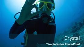  Presentation with signal - Amazing theme having underwater portrait of scuba diver backdrop and a ocean colored foreground