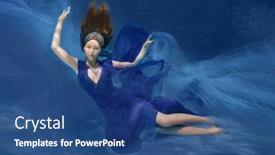  Presentation with mermaid - Audience pleasing PPT theme consisting of underwater-queen-girl-mermaid-underwater backdrop and a ocean colored foreground