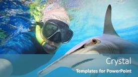  Presentation with deep sea - PPT theme consisting of underwater-selfie-with-friend-scuba background and a teal colored foreground