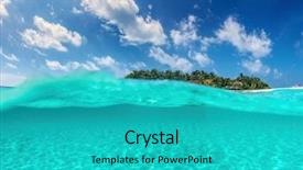  Presentation with water ocean - Amazing presentation theme having indian ocean maldives half underwater backdrop and a teal colored foreground