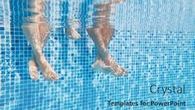  Presentation with swimming pool - Cool new slides with underwater-shot-of-couples-legs backdrop and a light blue colored foreground