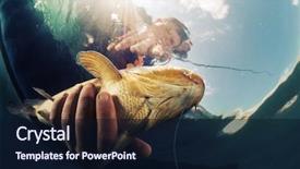  Presentation with fisherman - Amazing slide set having underwater shot of the fisherman backdrop and a wine colored foreground