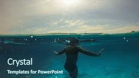  Presentation with underwater - Beautiful slides featuring crystal free - underwater split screen view backdrop and a  colored foreground