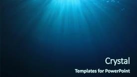  Presentation with ocean clear water deep blue - Colorful slide set enhanced with underwater sunburst in blue ocean backdrop and a navy blue colored foreground
