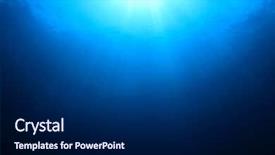  Presentation with ocean clear water deep blue - Slide deck having underwater sunburst in blue ocean background and a dark gray colored foreground