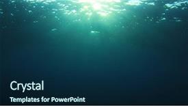  Presentation with ocean clear water deep blue - Audience pleasing PPT theme consisting of underwater sunburst in blue ocean backdrop and a navy blue colored foreground