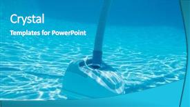  Presentation with swimming pool - Cool new slides with underwater view of vacuum cleaning backdrop and a gray colored foreground